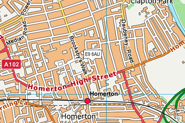 E9 6AU map - OS VectorMap District (Ordnance Survey)