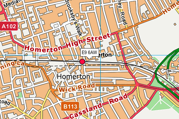 E9 6AW map - OS VectorMap District (Ordnance Survey)