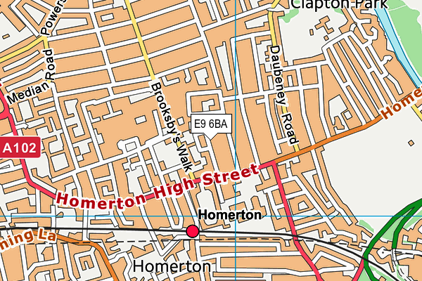 E9 6BA map - OS VectorMap District (Ordnance Survey)