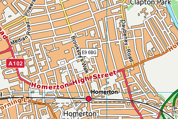 E9 6BG map - OS VectorMap District (Ordnance Survey)