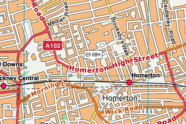 E9 6BH map - OS VectorMap District (Ordnance Survey)