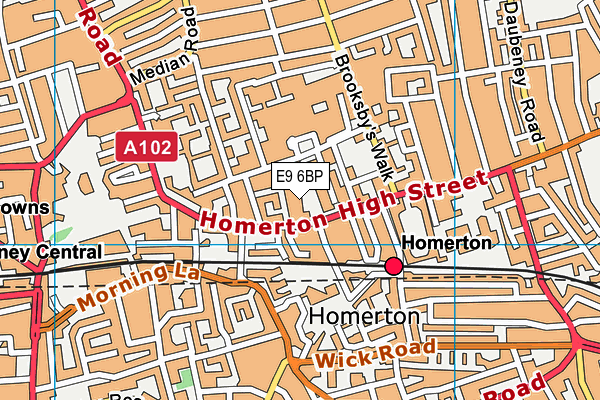 E9 6BP map - OS VectorMap District (Ordnance Survey)