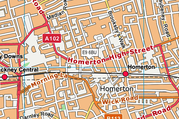 E9 6BU map - OS VectorMap District (Ordnance Survey)