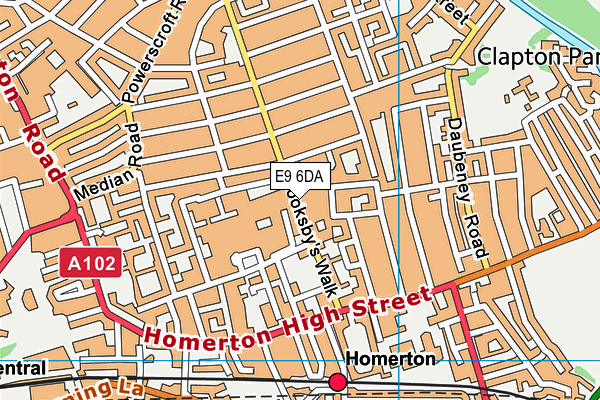 E9 6DA map - OS VectorMap District (Ordnance Survey)