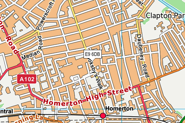 E9 6DB map - OS VectorMap District (Ordnance Survey)