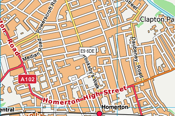 E9 6DE map - OS VectorMap District (Ordnance Survey)