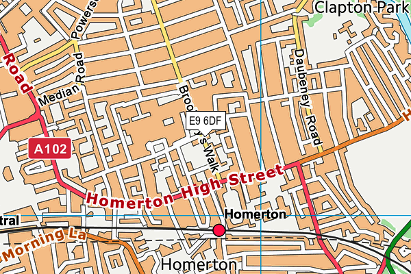 E9 6DF map - OS VectorMap District (Ordnance Survey)