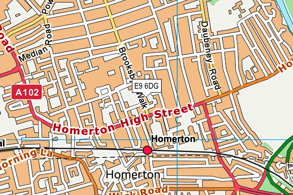 E9 6DG map - OS VectorMap District (Ordnance Survey)