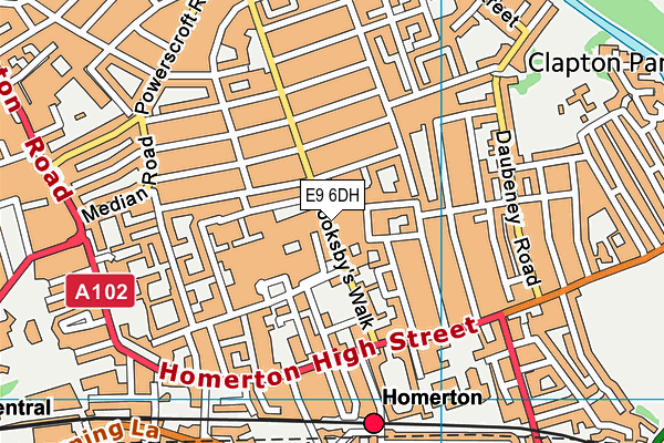 E9 6DH map - OS VectorMap District (Ordnance Survey)