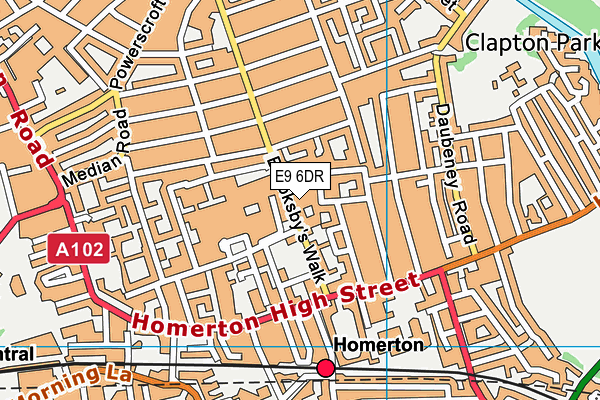 E9 6DR map - OS VectorMap District (Ordnance Survey)