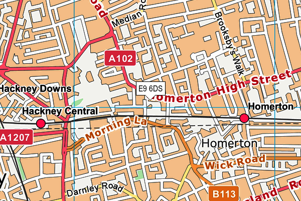 E9 6DS map - OS VectorMap District (Ordnance Survey)