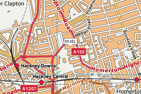 E9 6EL map - OS VectorMap District (Ordnance Survey)