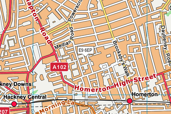 E9 6EP map - OS VectorMap District (Ordnance Survey)