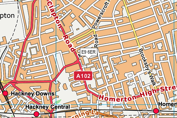 E9 6ER map - OS VectorMap District (Ordnance Survey)