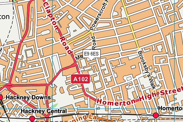 E9 6ES map - OS VectorMap District (Ordnance Survey)