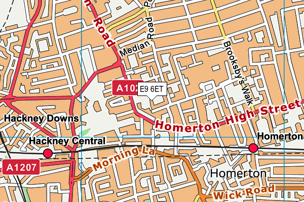 E9 6ET map - OS VectorMap District (Ordnance Survey)