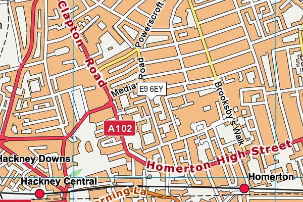 E9 6EY map - OS VectorMap District (Ordnance Survey)