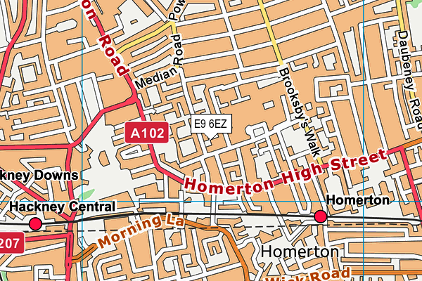 E9 6EZ map - OS VectorMap District (Ordnance Survey)