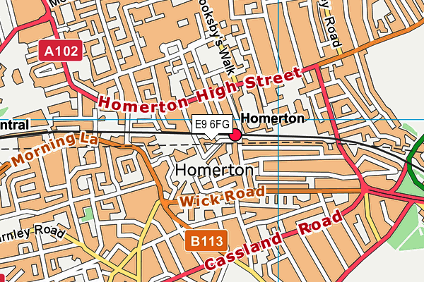 E9 6FG map - OS VectorMap District (Ordnance Survey)