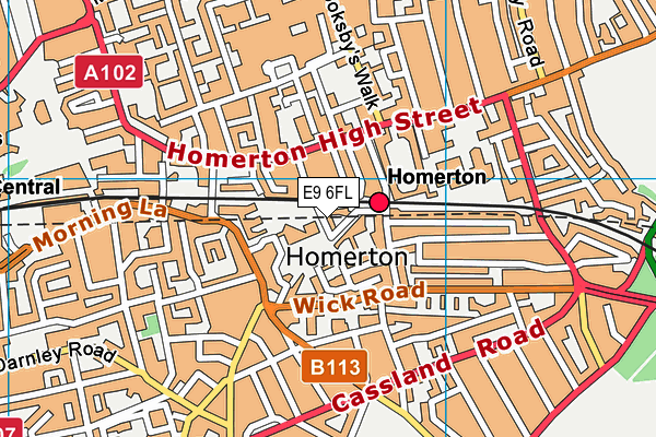 E9 6FL map - OS VectorMap District (Ordnance Survey)