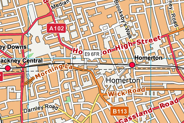 E9 6FR map - OS VectorMap District (Ordnance Survey)