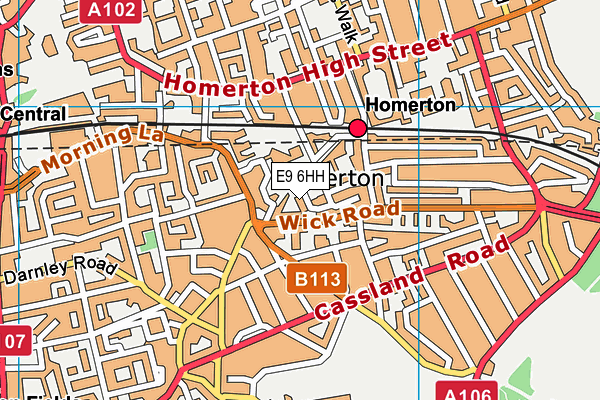 E9 6HH map - OS VectorMap District (Ordnance Survey)