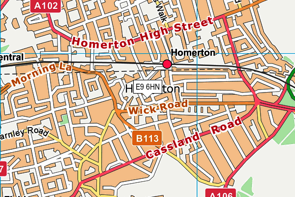 E9 6HN map - OS VectorMap District (Ordnance Survey)