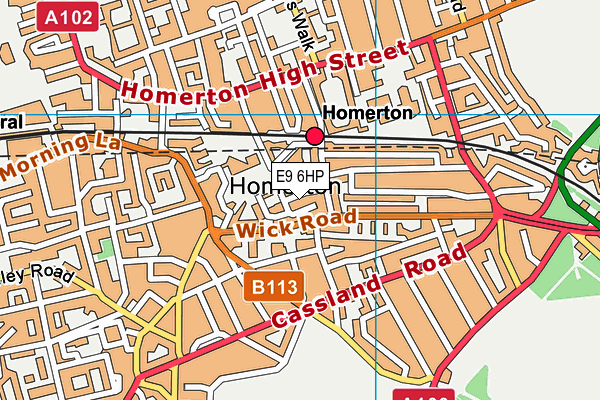 E9 6HP map - OS VectorMap District (Ordnance Survey)