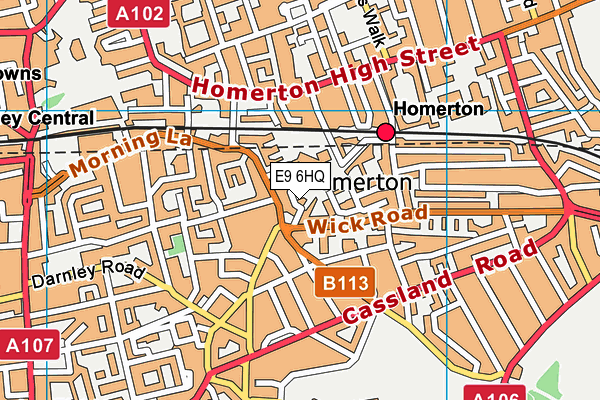 E9 6HQ map - OS VectorMap District (Ordnance Survey)