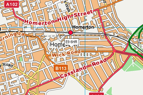 E9 6HR map - OS VectorMap District (Ordnance Survey)