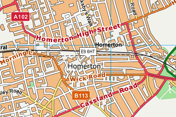 E9 6HT map - OS VectorMap District (Ordnance Survey)