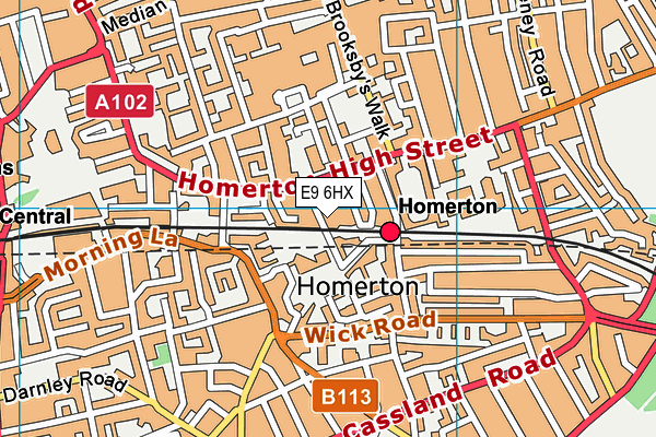 Energie Fitness (Homerton) map (E9 6HX) - OS VectorMap District (Ordnance Survey)