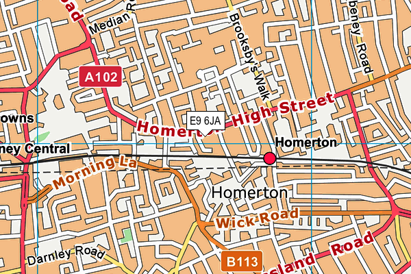 E9 6JA map - OS VectorMap District (Ordnance Survey)