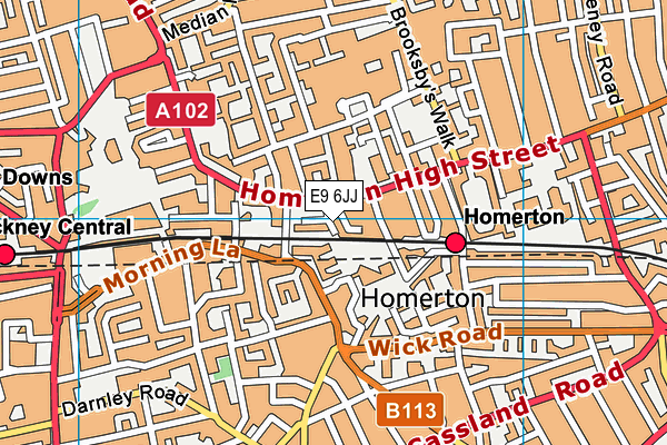 E9 6JJ map - OS VectorMap District (Ordnance Survey)