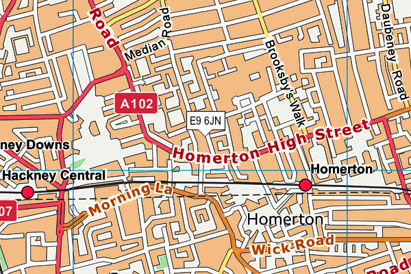 E9 6JN map - OS VectorMap District (Ordnance Survey)