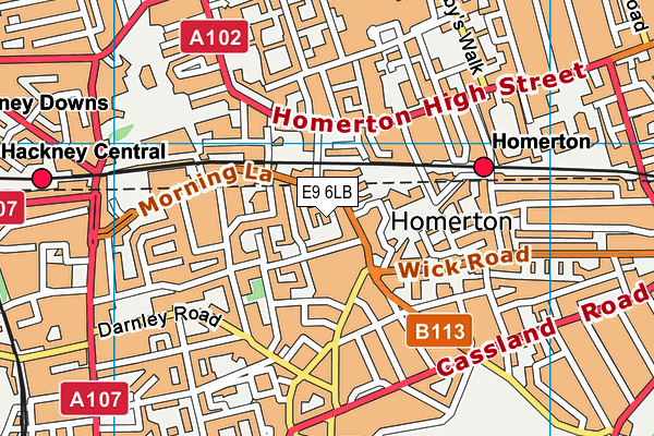 E9 6LB map - OS VectorMap District (Ordnance Survey)