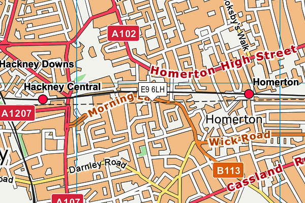 E9 6LH map - OS VectorMap District (Ordnance Survey)