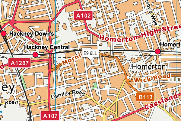 Morningside Primary School map (E9 6LL) - OS VectorMap District (Ordnance Survey)