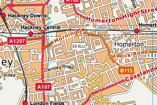 E9 6LU map - OS VectorMap District (Ordnance Survey)