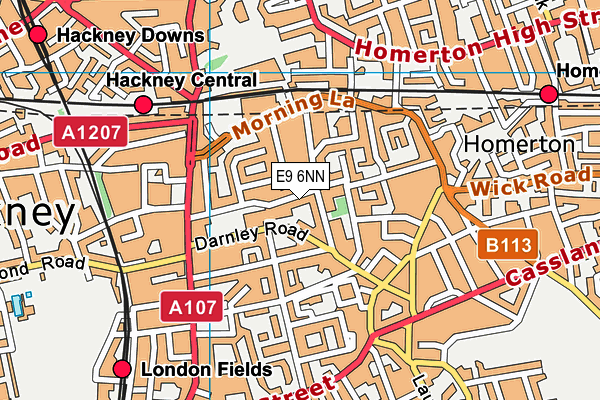 E9 6NN map - OS VectorMap District (Ordnance Survey)