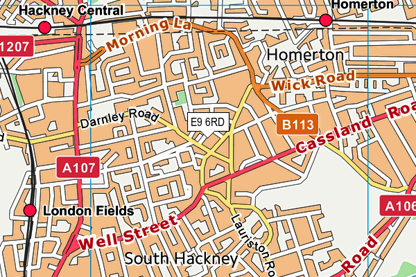 E9 6RD map - OS VectorMap District (Ordnance Survey)