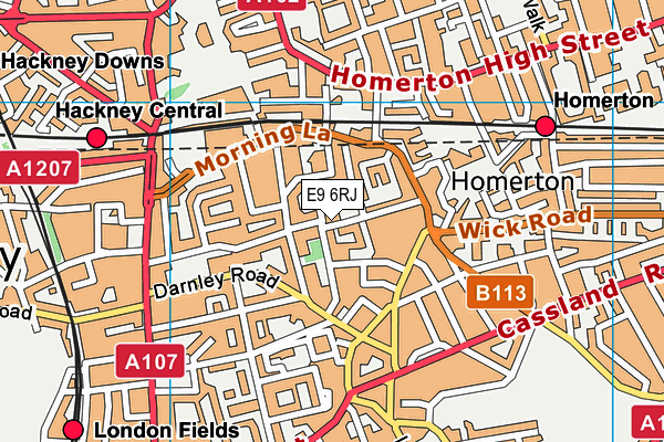 E9 6RJ map - OS VectorMap District (Ordnance Survey)