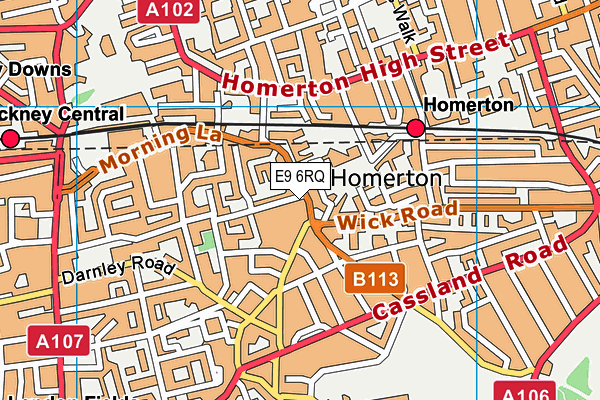 E9 6RQ map - OS VectorMap District (Ordnance Survey)