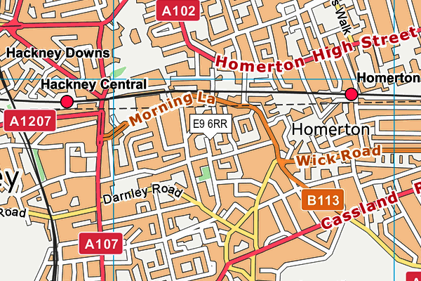 E9 6RR map - OS VectorMap District (Ordnance Survey)