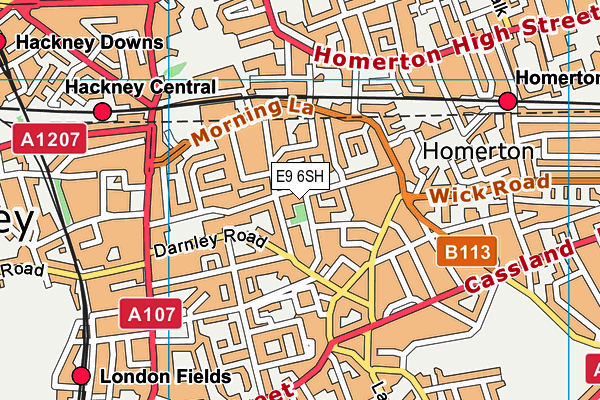 E9 6SH map - OS VectorMap District (Ordnance Survey)