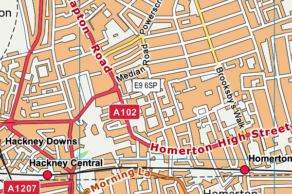 E9 6SP map - OS VectorMap District (Ordnance Survey)