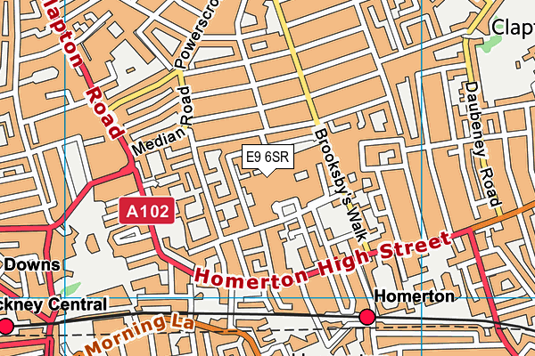 E9 6SR map - OS VectorMap District (Ordnance Survey)