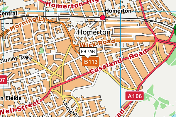 E9 7AB map - OS VectorMap District (Ordnance Survey)