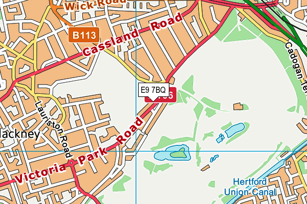 E9 7BQ map - OS VectorMap District (Ordnance Survey)
