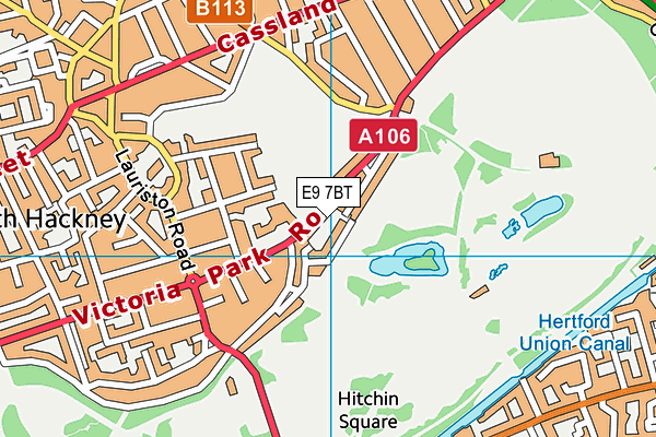 E9 7BT map - OS VectorMap District (Ordnance Survey)